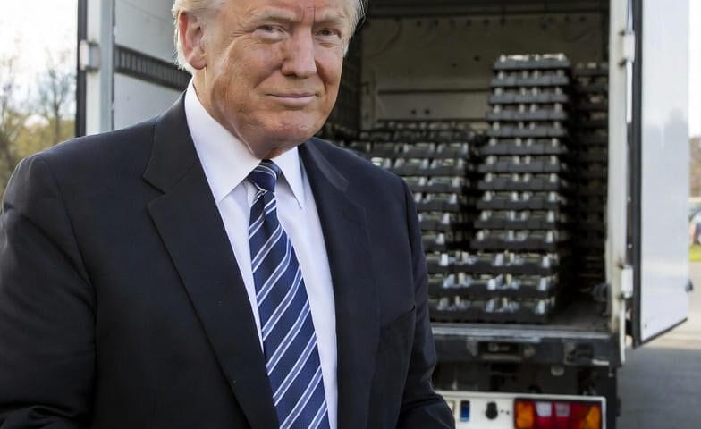 Donald Trump loading nvidia chips to the lorry to send to China