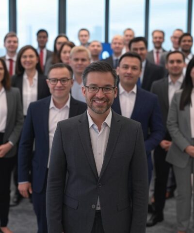 Short (accessible alt text): Diverse professionals collaborating in a sleek blue‑and‑silver tech space celebrating "One in a Million" customers shaping AI’s future. SEO‑rich (longer metadata alt text): Diverse group of business professionals collaborating in a modern blue-and-silver tech environment under the headline "One in a Million: Celebrating the Customers Shaping AI’s Future," with the company logo subtly shown on a digital display to evoke innovation, trust, and customer-led AI progress.